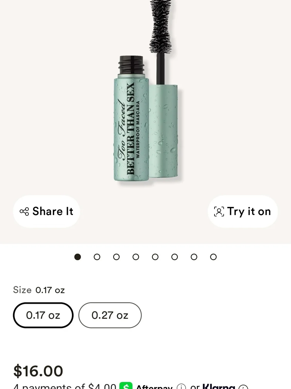 Too Faced Better Than Sex Waterproof Mascara - Teal and Gold Packaging